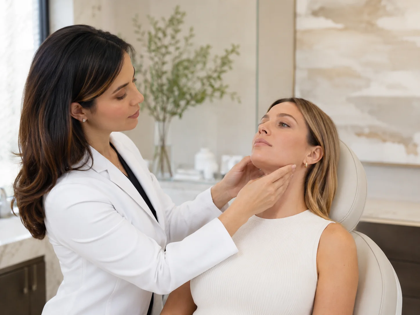 Ärztliche Beratung für ästhetische Medizin bei AESTHORA Persönliche Beratung zu ästhetischer Medizin in einer hellen Praxisatmosphäre bei AESTHORA